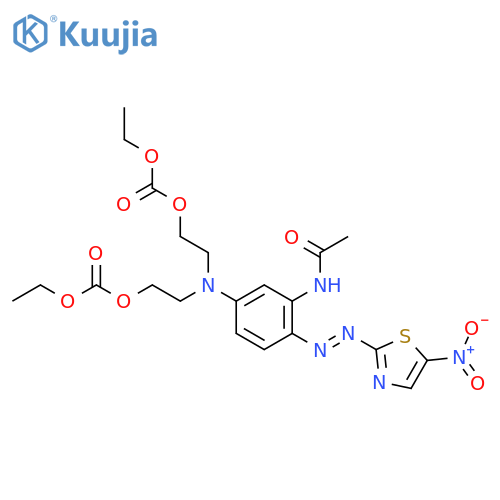 2,8,10-Trioxa-5-azadodecanoicacid, 5-[3-(acetylamino)-4-[2-(5-nitro-2-thiazolyl)diazenyl]phenyl]-9-oxo-,ethyl ester structure