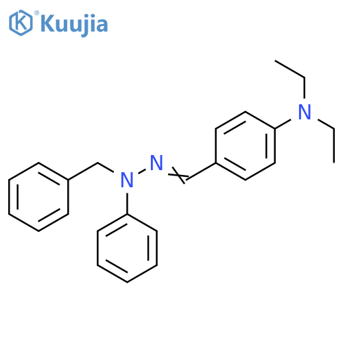 Benzaldehyde, 4-(diethylamino)-, phenyl(phenylmethyl)hydrazone structure