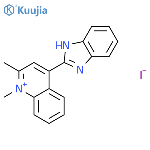 Quinolinium, 4-(1H-benzimidazol-2-yl)-1,2-dimethyl-, iodide structure