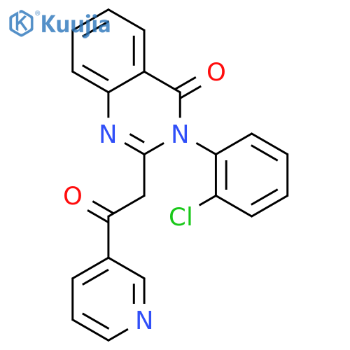 3-(2-chlorophenyl)-2-[2-oxo-2-(pyridin-3-yl)ethyl]quinazolin-4(3H)-one structure