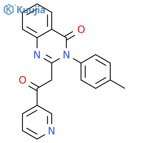 4(3H)-Quinazolinone,3-(4-methylphenyl)-2-[2-oxo-2-(3-pyridinyl)ethyl]- structure