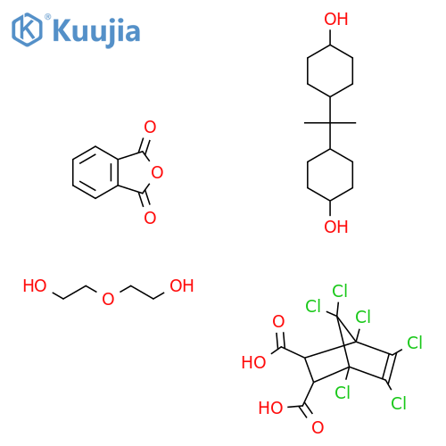 2-Benzofuran-1,3-dione;1,4,5,6,7,7-hexachlorobicyclo[2.2.1]hept-5-ene-2,3-dicarboxylic acid;4-[2-(4-hydroxycyclohexyl)propan-2-yl]cyclohexan-1-ol;2-(2-hydroxyethoxy)ethanol structure