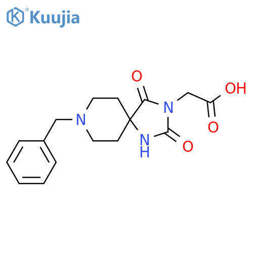 2-{8-benzyl-2,4-dioxo-1,3,8-triazaspiro4.5decan-3-yl}acetic acid structure