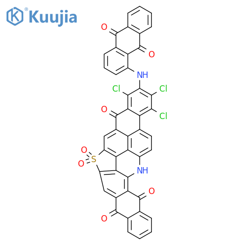 Naphtho(2,3-c)phenanthro(2,1,10-ghi)thieno(2,3,4,5-lmn)phenanthridine-5,9,14(15H)-trione, trichloro-3-((9,10-dihydro-9,10-dioxo-1-anthracenyl)amino)-, 7,7-dioxide structure