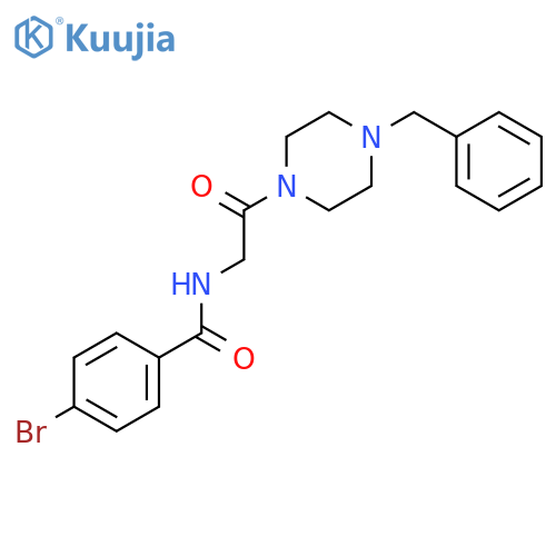 <br>N-[2-(4-benzyl-1-piperazinyl)-2-oxoethyl]-4-bromobenzamide (non-preferred n ame) structure