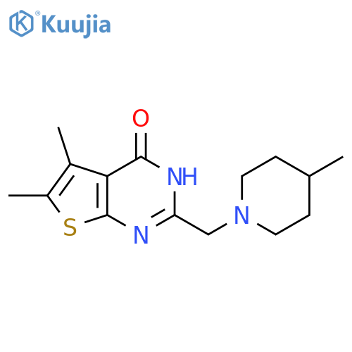 Thieno[2,3-d]pyrimidin-4(1h)-one, 5,6-dimethyl-2-[(4-methyl-1-piperidinyl)methyl]- structure
