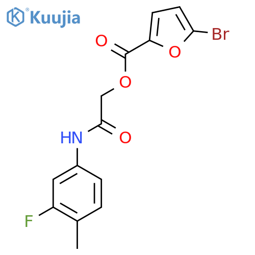 [(3-fluoro-4-methylphenyl)carbamoyl]methyl 5-bromofuran-2-carboxylate structure