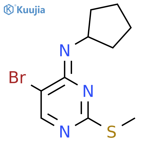 4-Pyrimidinamine, 5-bromo-N-cyclopentyl-2-(methylthio)- structure