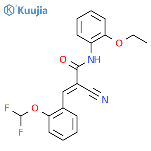 2-cyano-3-[2-(difluoromethoxy)phenyl]-N-(2-ethoxyphenyl)prop-2-enamide structure