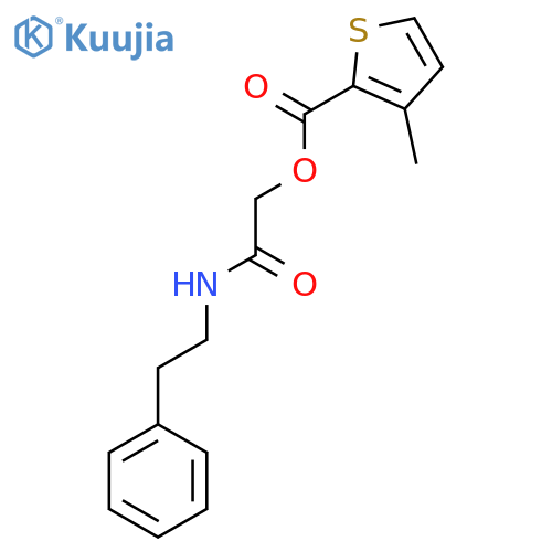 [(2-phenylethyl)carbamoyl]methyl 3-methylthiophene-2-carboxylate structure
