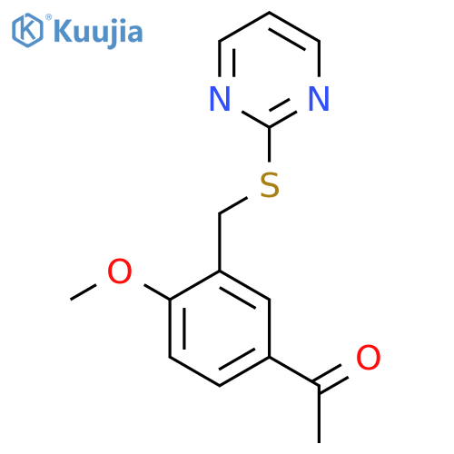 1-{4-Methoxy-3-(pyrimidin-2-ylsulfanyl)methylphenyl}ethan-1-one structure