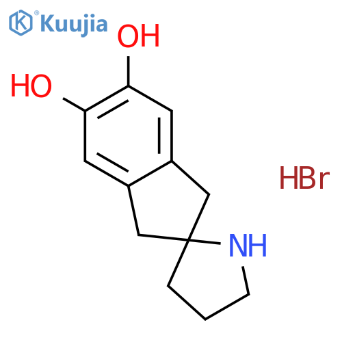 Spiro[2H-indene-2,2'-pyrrolidine]-5,6-diol, 1,3-dihydro-, hydrobromide structure