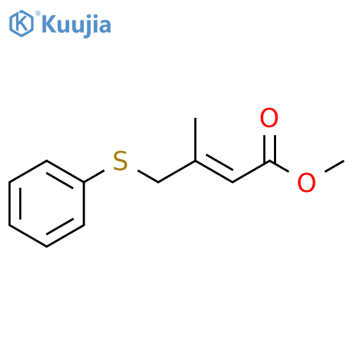 2-Butenoic acid, 3-methyl-4-(phenylthio)-, methyl ester, (E)- structure