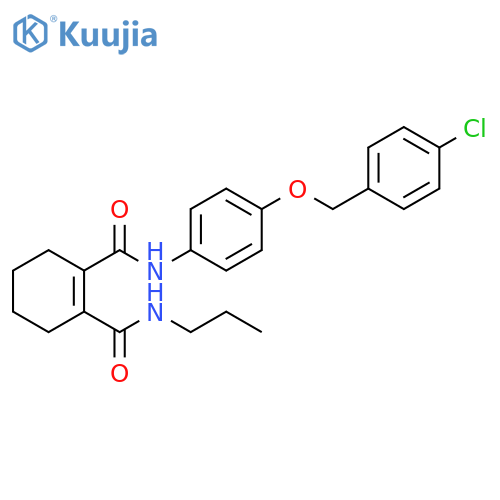 1-Cyclohexene-1,2-dicarboxamide, N-[4-[(4-chlorophenyl)methoxy]phenyl]-N'-propyl- (9CI) structure