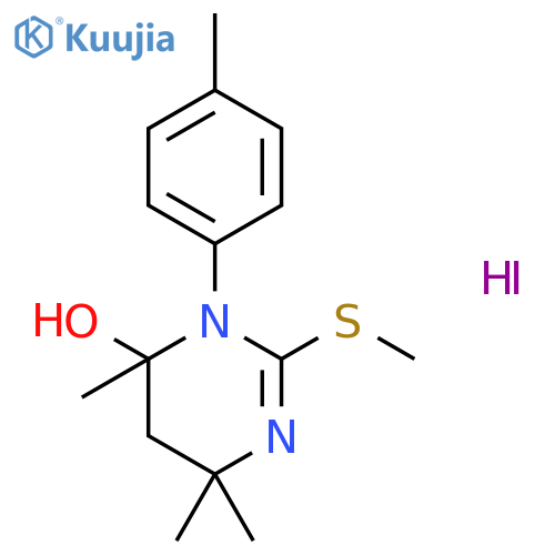 4,6,6-trimethyl-3-(4-methylphenyl)-2-(methylsulfanyl)-3,4,5,6-tetrahydropyrimidin-4-ol hydroiodide structure