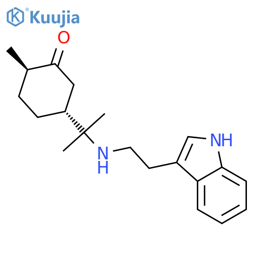 Cyclohexanone,5-[1-[[2-(1H-indol-3-yl)ethyl]amino]-1-methylethyl]-2-methyl-, (2R,5R)-rel-(+)- structure