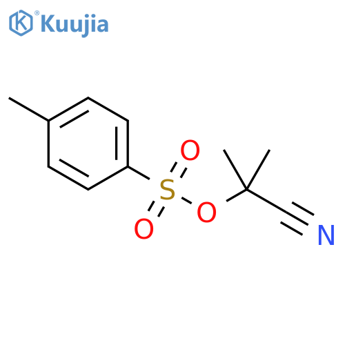 2-methyl-2-(4-methylbenzenesulfonyl)oxypropanenitrile structure