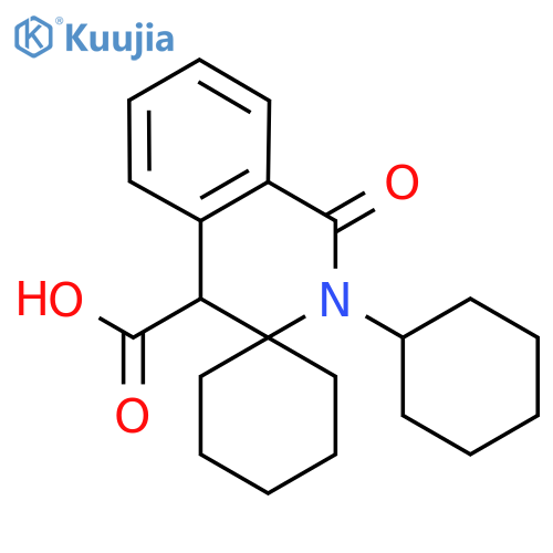 2'-Cyclohexyl-1'-oxo-1',4'-dihydro-2'H-spirocyclohexane-1,3'-isoquinoline-4'-carboxylic acid structure