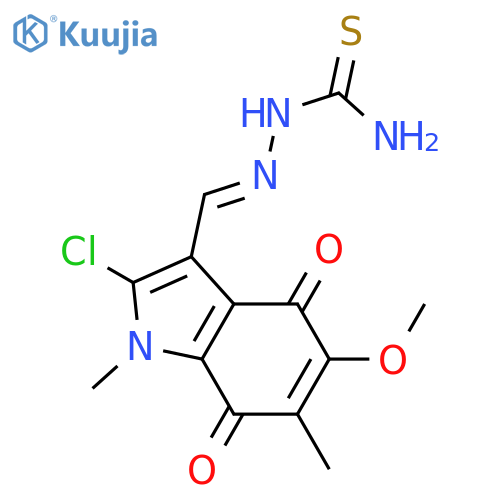 [(e)-(2-chloro-5-methoxy-1,6-dimethyl-4,7-dioxoindol-3-yl)methylideneamino]thiourea structure