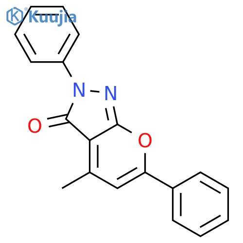 Pyrano[2,3-c]pyrazol-3(2H)-one, 4-methyl-2,6-diphenyl- structure
