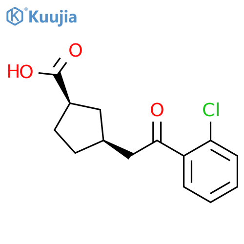 cis-3-2-(2-Chlorophenyl)-2-oxoethyl-cyclopentane-1-carboxylic acid structure