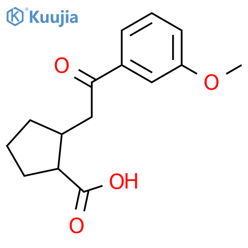 trans-2-2-(3-Methoxyphenyl)-2-oxoethyl-cyclopentane-1-carboxylic acid structure