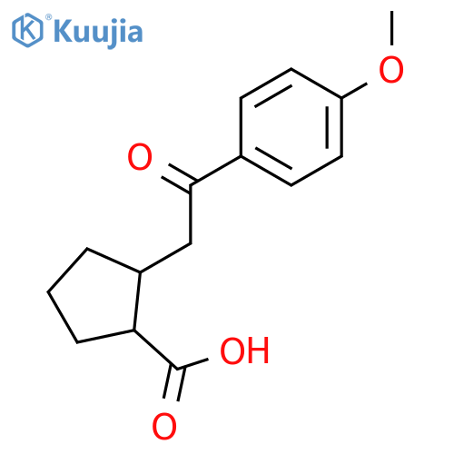 trans-2-2-(4-Methoxyphenyl)-2-oxoethyl-cyclopentane-1-carboxylic acid structure