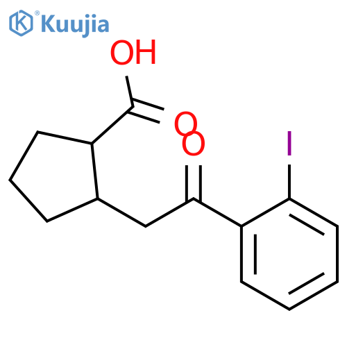 trans-2-2-(2-Iodophenyl)-2-oxoethyl-cyclopentane-1-carboxylic acid structure