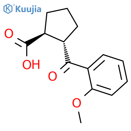 trans-2-(2-Methoxybenzoyl)cyclopentane-1-carboxylic acid structure