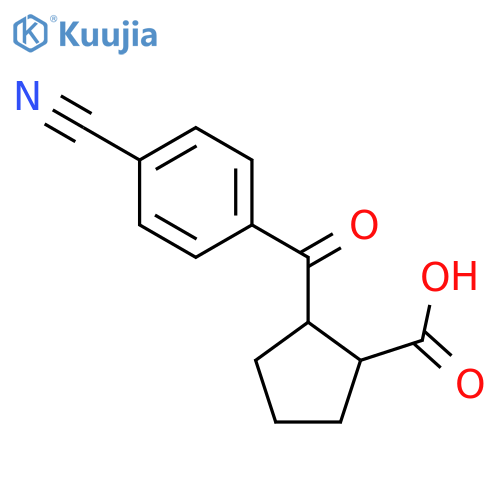 Trans-2-(4-cyanobenzoyl)cyclopentane-1-carboxylic Acid structure