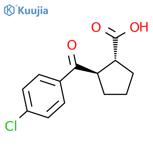trans-2-(4-Chlorobenzoyl)cyclopentane-1-carboxylic acid structure