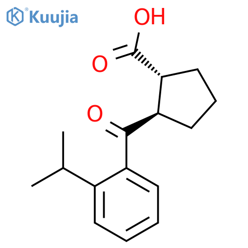 trans-2-(2-iso-propylbenzoyl)cyclopentane-1-carboxylic acid structure