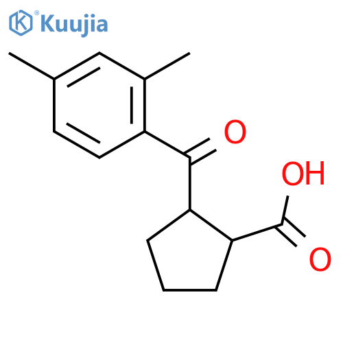 trans-2-(2,4-Dimethylbenzoyl)cyclopentane-1-carboxylic acid structure