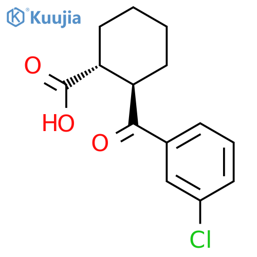 trans-2-(3-Chlorobenzoyl)cyclohexane-1-carboxylic acid structure