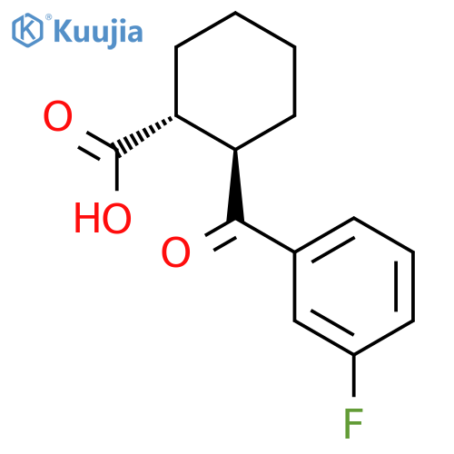 TRANS-2-(3-FLUOROBENZOYL)CYCLOHEXANE-1-CARBOXYLIC ACID structure