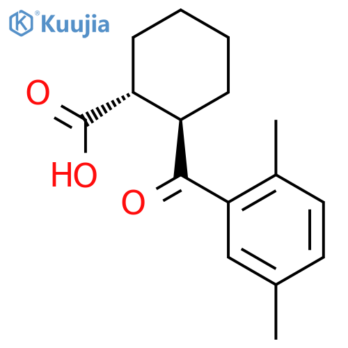 trans-2-(2,5-Dimethylbenzoyl)cyclohexane-1-carboxylic acid structure