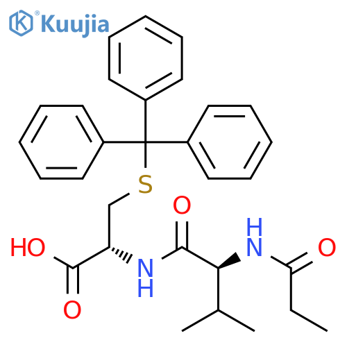 L-Cysteine, N-(1-oxopropyl)-L-valyl-S-(triphenylmethyl)- structure