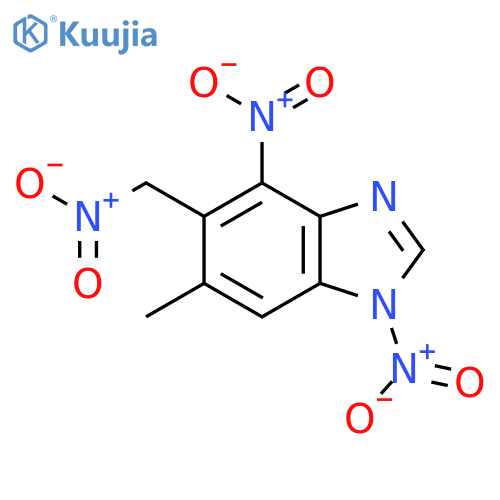 1H-Benzimidazole, 6-methyl-1,4-dinitro-5-(nitromethyl)- structure