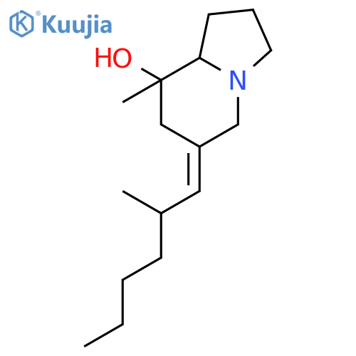 (6Z,8S,8aS)-8-methyl-6-[(2R)-2-methylhexylidene]octahydroindolizin-8-ol structure