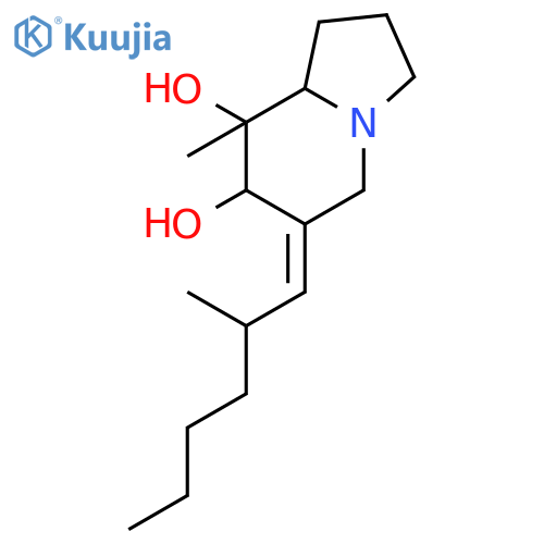 (6E,7R,8R,8aS)-8-methyl-6-[(2R)-2-methylhexylidene]octahydroindolizine-7,8-diol structure
