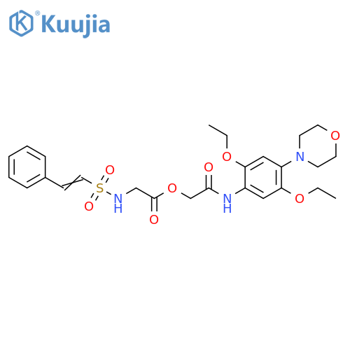 N-[(2-Phenylethenyl)sulfonyl]glycine 2-[[2,5-diethoxy-4-(4-morpholinyl)phenyl]amino]-2-oxoethyl ester structure