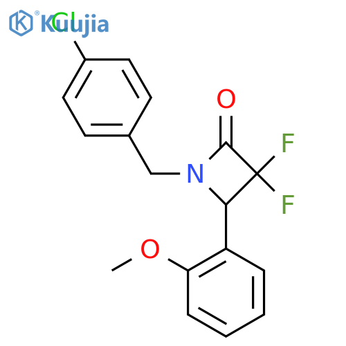 1-[(4-Chlorophenyl)methyl]-3,3-difluoro-4-(2-methoxyphenyl)azetidin-2-one structure