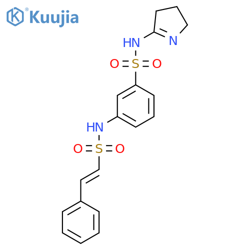 N-(3,4-dihydro-2H-pyrrol-5-yl)-3-(2-phenylethenesulfonamido)benzene-1-sulfonamide structure