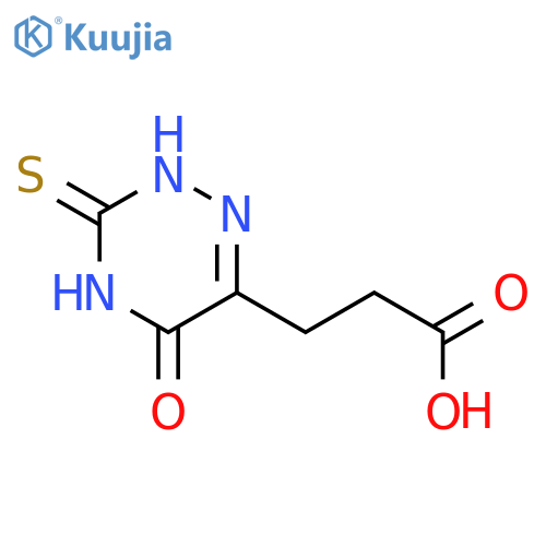 3-(5-oxo-3-sulfanyl-4,5-dihydro-1,2,4-triazin-6-yl)propanoic acid structure