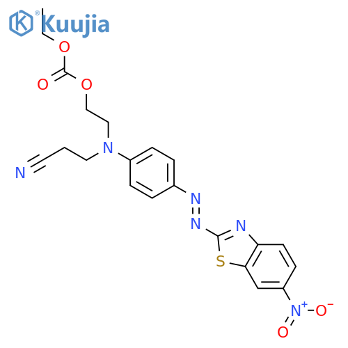 Carbonic acid,2-[(2-cyanoethyl)[4-[2-(6-nitro-2-benzothiazolyl)diazenyl]phenyl]amino]ethylethyl ester structure