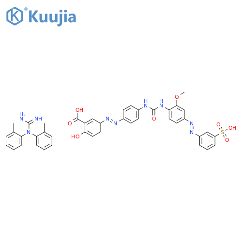 Benzoic acid, 2-hydroxy-5-[2-[4-[[[[2-methoxy-4-[2-(3-sulfophenyl)diazenyl]phenyl]amino]carbonyl]amino]phenyl]diazenyl]-, compd. with N,N'-bis(2-methylphenyl)guanidine (1:1) structure