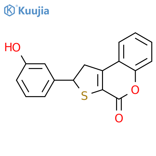 4H-Thieno[2,3-c][1]benzopyran-4-one, 1,2-dihydro-2-(3-hydroxyphenyl)- structure