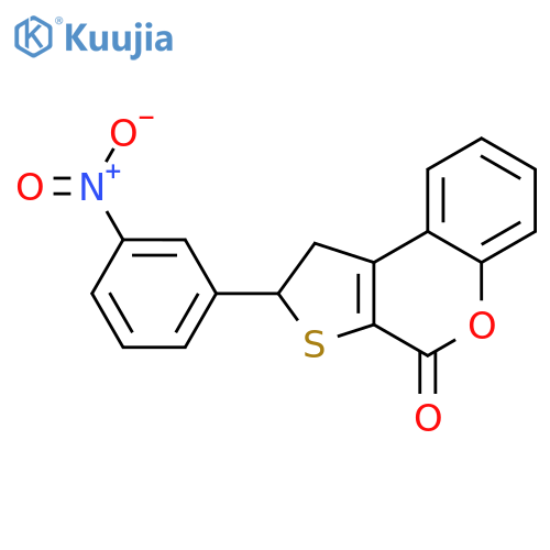 4H-Thieno[2,3-c][1]benzopyran-4-one, 1,2-dihydro-2-(3-nitrophenyl)- structure