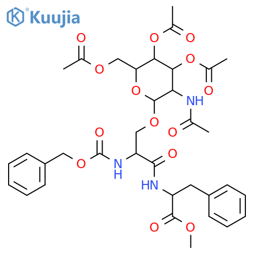 L-Phenylalanine,N-[N-[(phenylmethoxy)carbonyl]-O-[3,4,6-tri-O-acetyl-2-(acetylamino)-2-deoxy-b-D-glucopyranosyl]-L-seryl]-,methyl ester (9CI) structure