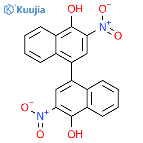 [1,1'-BINAPHTHALENE]-4,4'-DIOL, 3,3'-DINITRO- structure